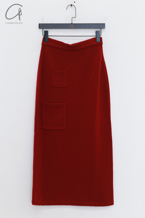 SWAYING 25 Early Spring Wool Pocket Cardigan/Skirt SW-SW25PS3B09-HONG Red Skirt SW25PS1T17 SW25PS3B09